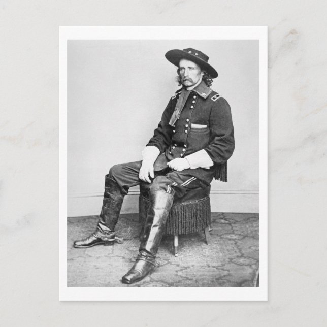 General George A. Custer (b/w photo) Postcard (Front)