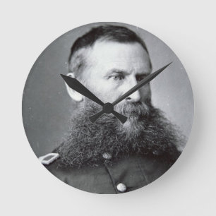 General George Crook (b/w photo) Round Clock