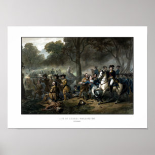 General George Washington In Battle Poster