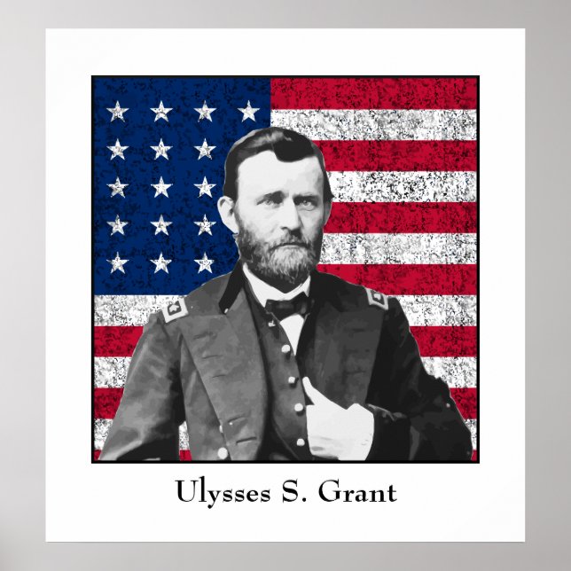 General Grant and The American Flag Poster (Front)