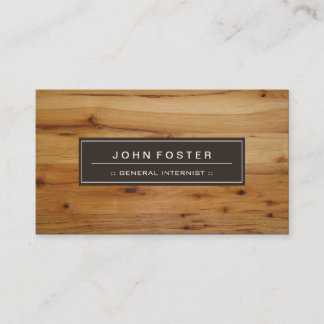 General Internist - Border Wood Grain Business Card