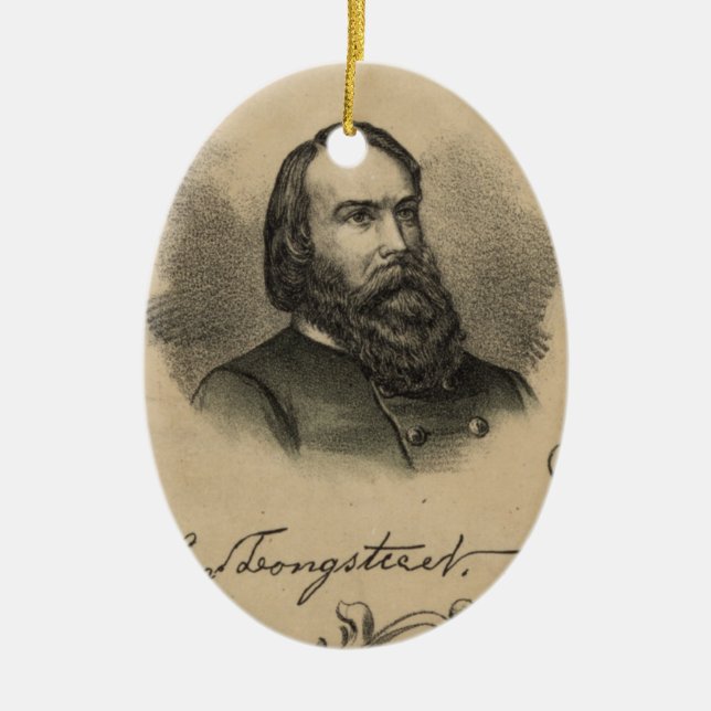 General James Longstreet Ceramic Tree Decoration (Front)