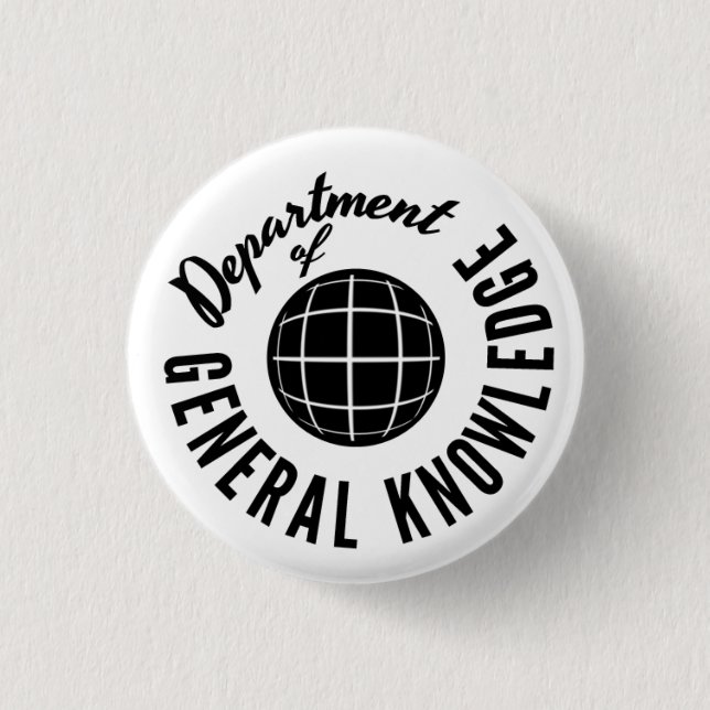 General Knowledge Dept. Pin-2 3 Cm Round Badge (Front)