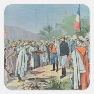 General Lyautey received surrender of rebel Square Sticker