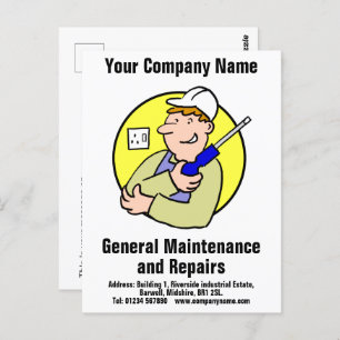 General Maintenance and Repairs Postcard