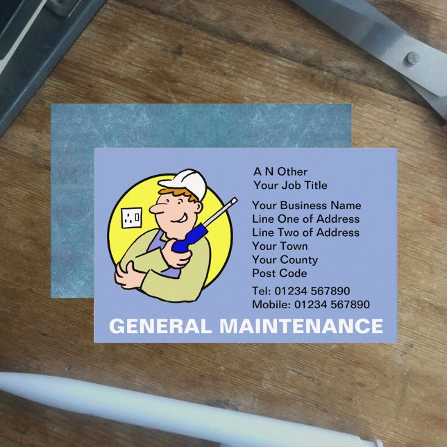 General Maintenance Cartoon Business Card (Creator Uploaded)