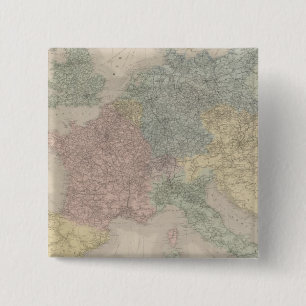 General map of European Railways 15 Cm Square Badge