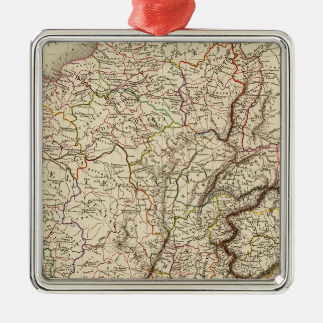 General map of Gaul Metal Tree Decoration (Front)