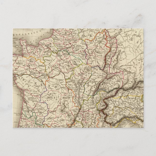 General map of Gaul Postcard (Front)