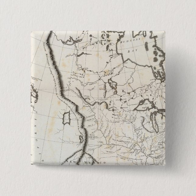 General Map of North America 15 Cm Square Badge (Front)