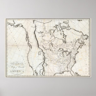 General Map of North America Poster