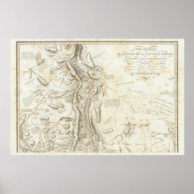 General map of the Kingdom of New Spain Poster (Front)