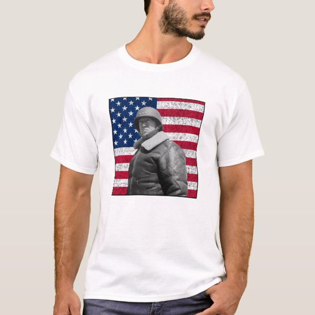 General Patton and The American Flag T-Shirt (Front)