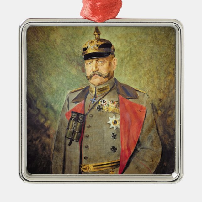General Paul von Hindenburg, c.1916 Metal Tree Decoration (Front)