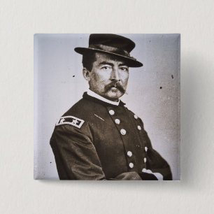 General Philip H. Sheridan (1831-88) (b/w photo) 15 Cm Square Badge