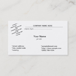 general plain white business card