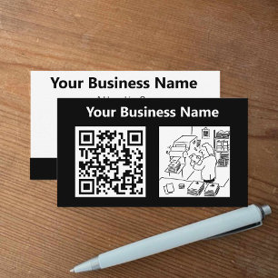 General Printer Illustration & QR Code Business Card