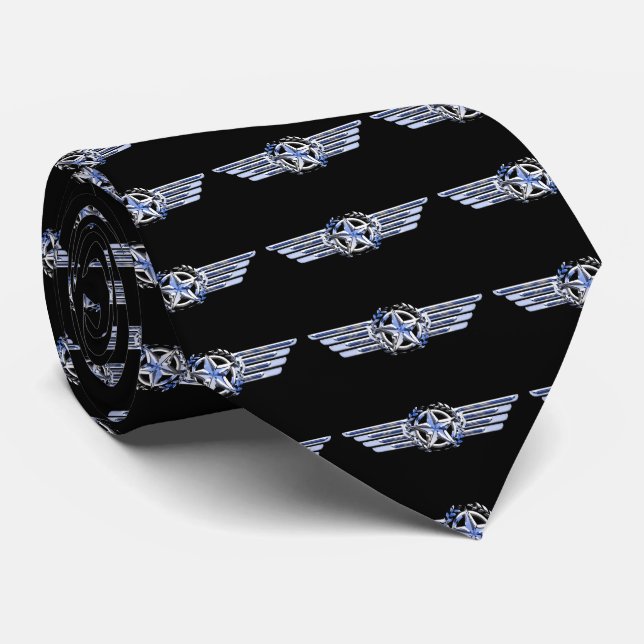 General Private Air Pilot Chrome Like Wings Tie (Rolled)