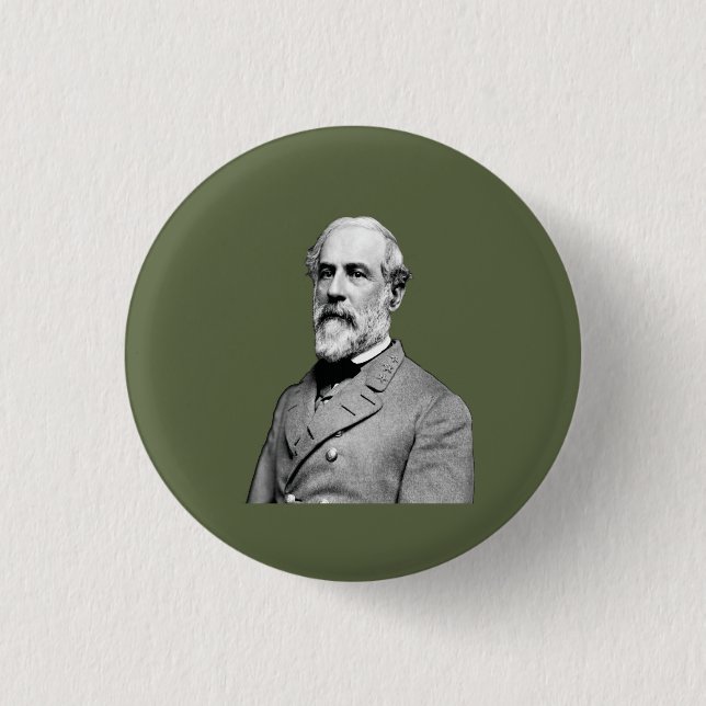 General ⚔️🎩 Robert E. Lee Army Green 3 Cm Round Badge (Front)