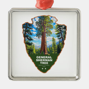 General Sherman Tree Sequoia NP Arrowhead Metal Tree Decoration