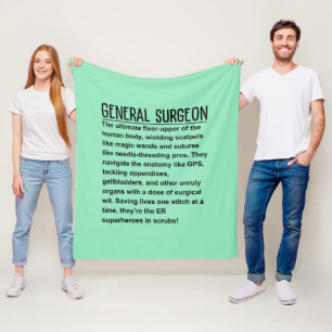 General surgeon fleece blanket