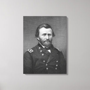 General Ulysses Simpson Grant, engraved after a da Canvas Print