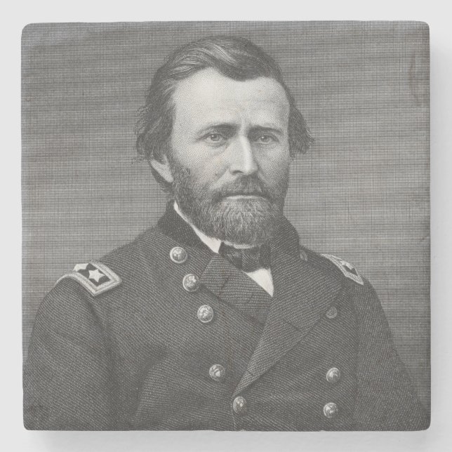 General Ulysses Simpson Grant, engraved after a da Stone Coaster (Front)