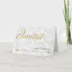 General Use Business Faux Gold Leaf Invitation