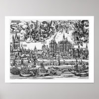 General View of Cologne, 1531 (engraving) (b/w pho