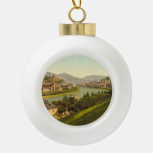 General View of Salzburg, Austria Ceramic Ball Christmas Ornament