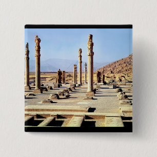 General view of the Apadana founded c.518 BC 15 Cm Square Badge