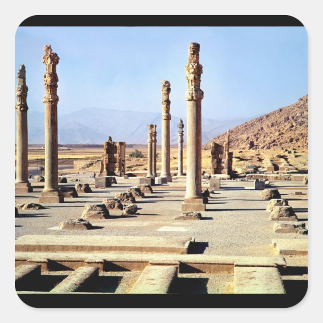 General view of the Apadana  founded c.518 BC Square Sticker (Front)