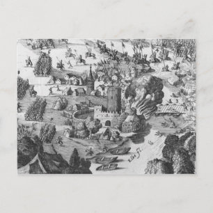 General view of the battle of Muhlberg Postcard