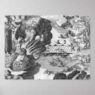 General view of the battle of Muhlberg Poster