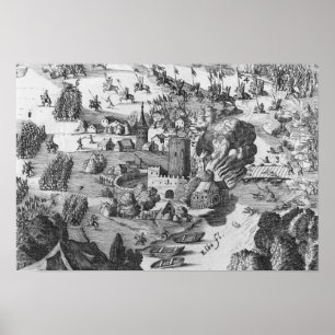 General view of the battle of Muhlberg Poster