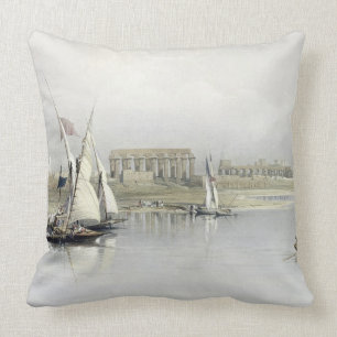 General View of the Ruins of Luxor from the Nile, Cushion