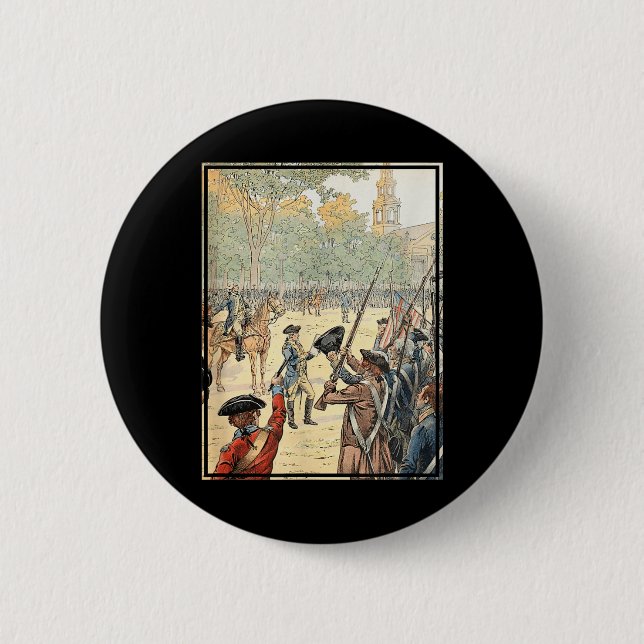 General Washington Commanding Continental Army  6 Cm Round Badge (Front)