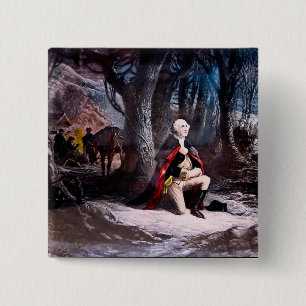 General Washington Praying at Valley Forge, PA 15 Cm Square Badge