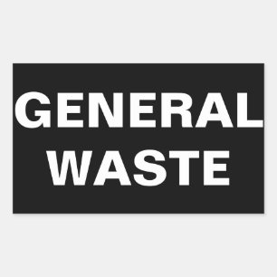 General Waste Sign Rectangular Sticker