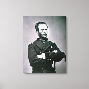 General William T. Sherman (1820-91) (b/w photo) Canvas Print
