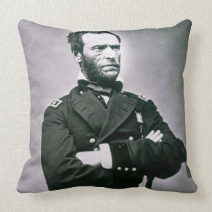 General William T. Sherman (1820-91) (b/w photo) Cushion