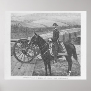 General William Tecumseh Sherman at Atlanta Poster