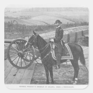 General William Tecumseh Sherman at Atlanta Square Sticker