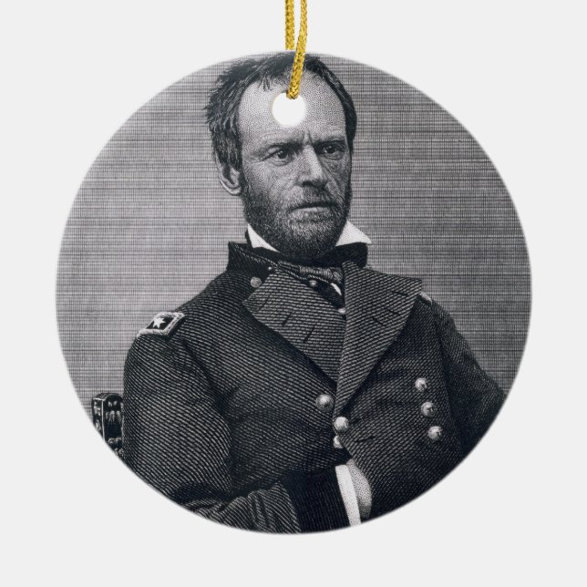 General William Tecumseh Sherman, engraved after a Ceramic Tree Decoration (Front)