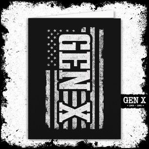 Generation X American Flag Proud Gen Xer Gen X Card
