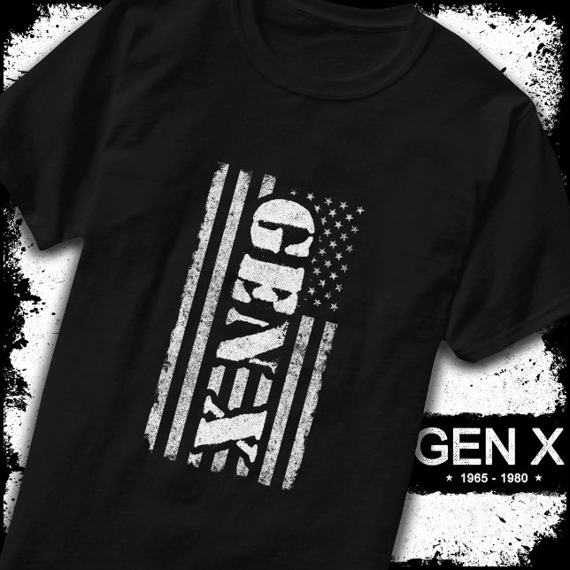 Generation X American Flag Proud Gen Xer Gen X T-Shirt (Creator Uploaded)