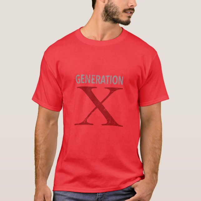 Generation X Distressed Design retro T-Shirt (Front)