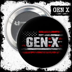 Generation X Gen Xer Gen X American Flag Gen X 6 Cm Round Badge