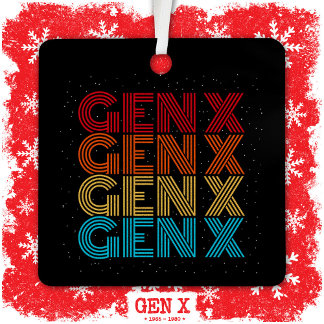 Generation X Gen Xer Gen X Retro Vintage 80s Gen X Metal Tree Decoration