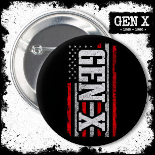 Generation X Gen Xer Proud American Flag Gen X 6 Cm Round Badge